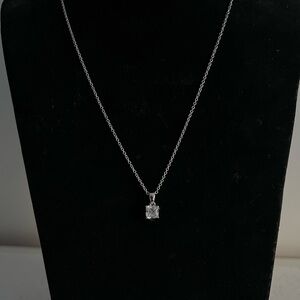 NWT Diamonique Asscher 1ct Diamond Pendant Necklace